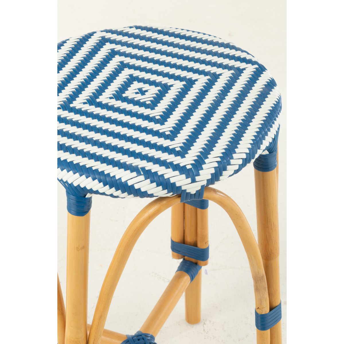 Barkruk Live Rotan Naturel/Blauw (Set van 2) / J-Line