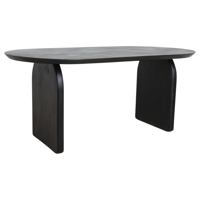 Eettafel Bullnose Closed Base Zwart 240 cm / Raw Materials
