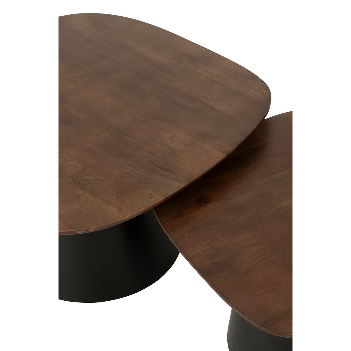 Bijzettafel Vierkant Donkerbruin/Zwart (Set van 2) / J-Line