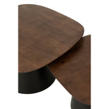 Bijzettafel Vierkant Donkerbruin/Zwart (Set van 2) / J-Line
