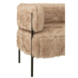 2-Zits Bank Fur met Metalen Benen – Hout Taupe / J-Line