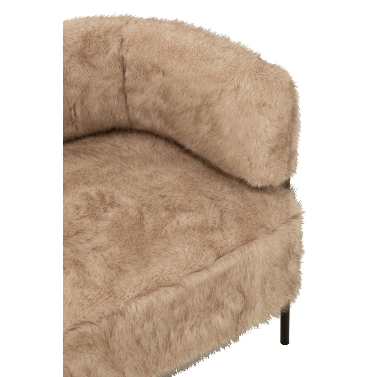 2-Zits Bank Fur met Metalen Benen – Hout Taupe / J-Line