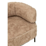 2-Zits Bank Fur met Metalen Benen – Hout Taupe / J-Line