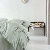 Hoeslaken Satijn Grijsgroen (180×210×30) / Coco & Cici