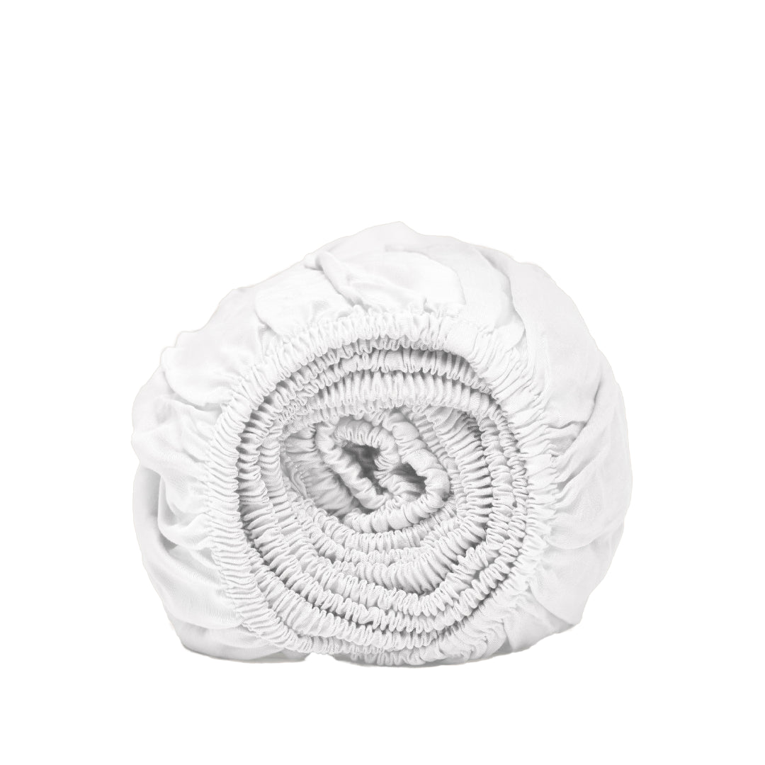 Hoeslaken Bamboe Wit (180×200×10) / Coco & Cici