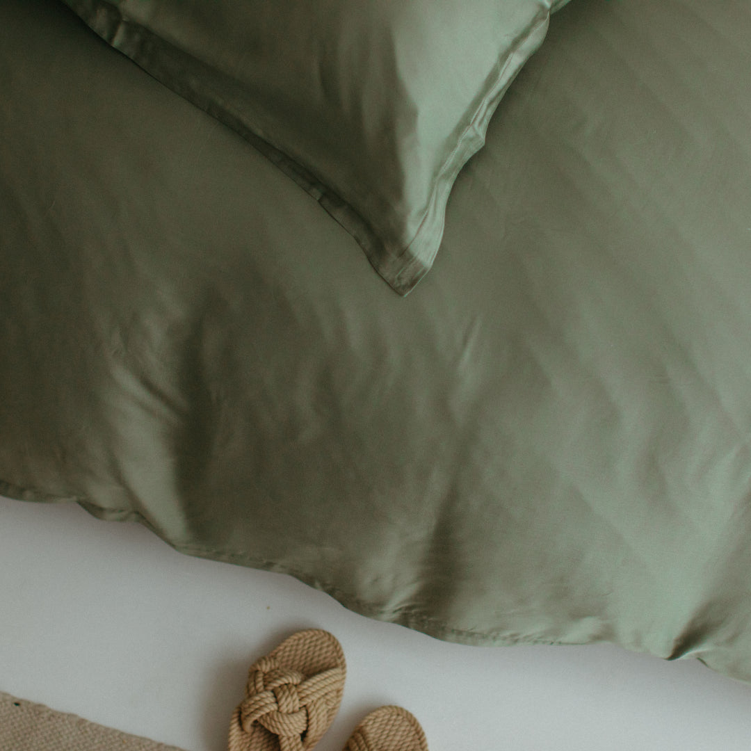 Dekbedovertrek Bamboe Olijfgroen (140×200) / Coco & Cici