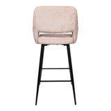 Fallon Velvet Barstoel Khaki met Zwarte Poten (Set van 2) - PTMD