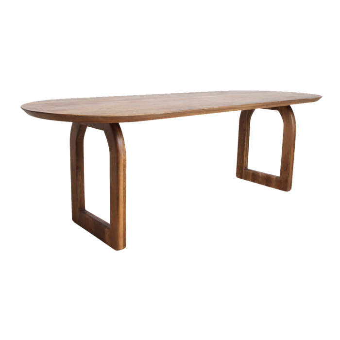 Eettafel Bullnose Open Base Bruin 240 cm / Raw Materials