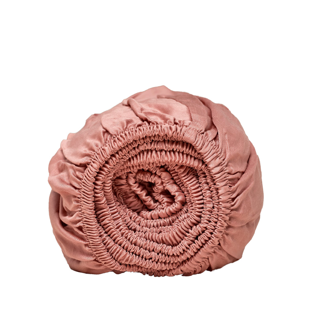 Hoeslaken Satijn Terra Roze (90×210×30) / Coco & Cici