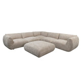 Bank Amsterdam (6-Zits Hoek + Ottoman) Latte Collection – POLE TO POLE