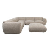 Bank Amsterdam (6-Zits Hoek + Ottoman) Latte Collection – POLE TO POLE
