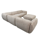 Bank Amsterdam (6-Zits Hoek + Ottoman) Latte Collection – POLE TO POLE