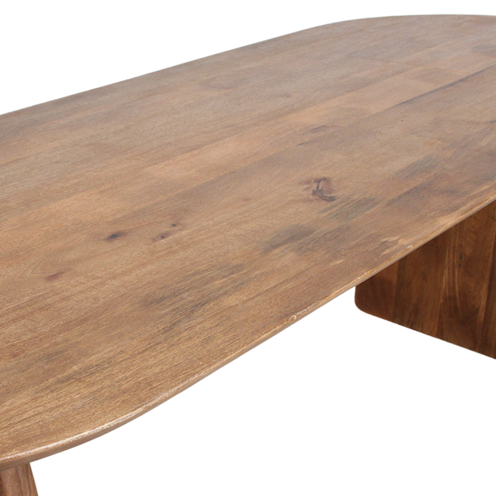 Eettafel Bullnose Open Base Bruin 240 cm / Raw Materials