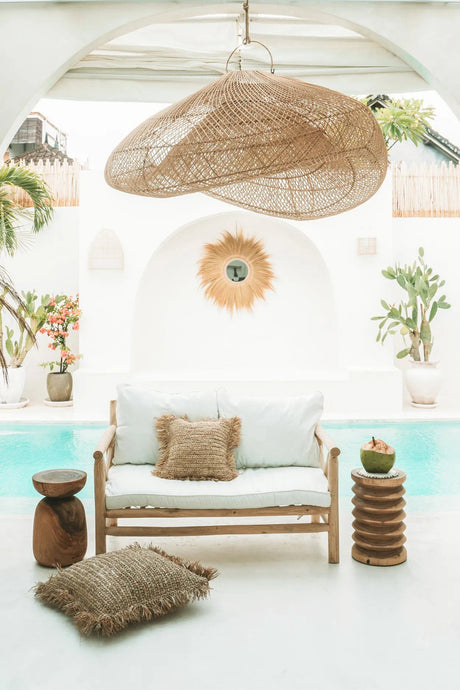 Raffia Kussenhoes (40×40) / Bazar Bizar