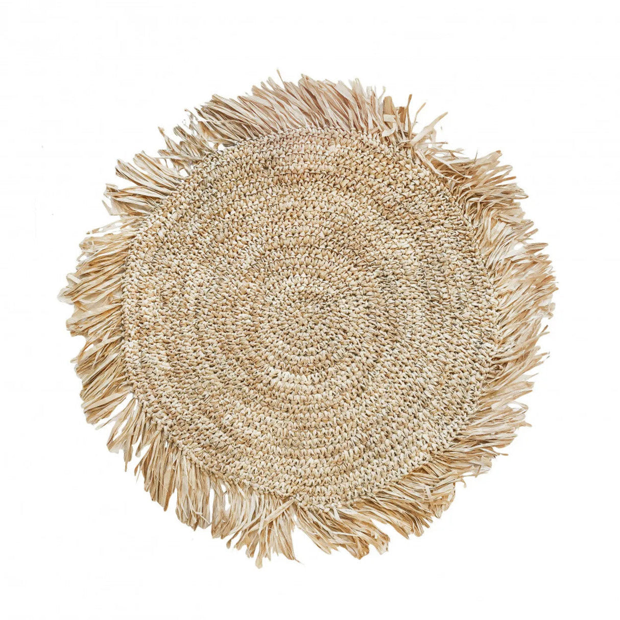 Franje Raffia Placemat Rond (45×45×1) / Bazar Bizar