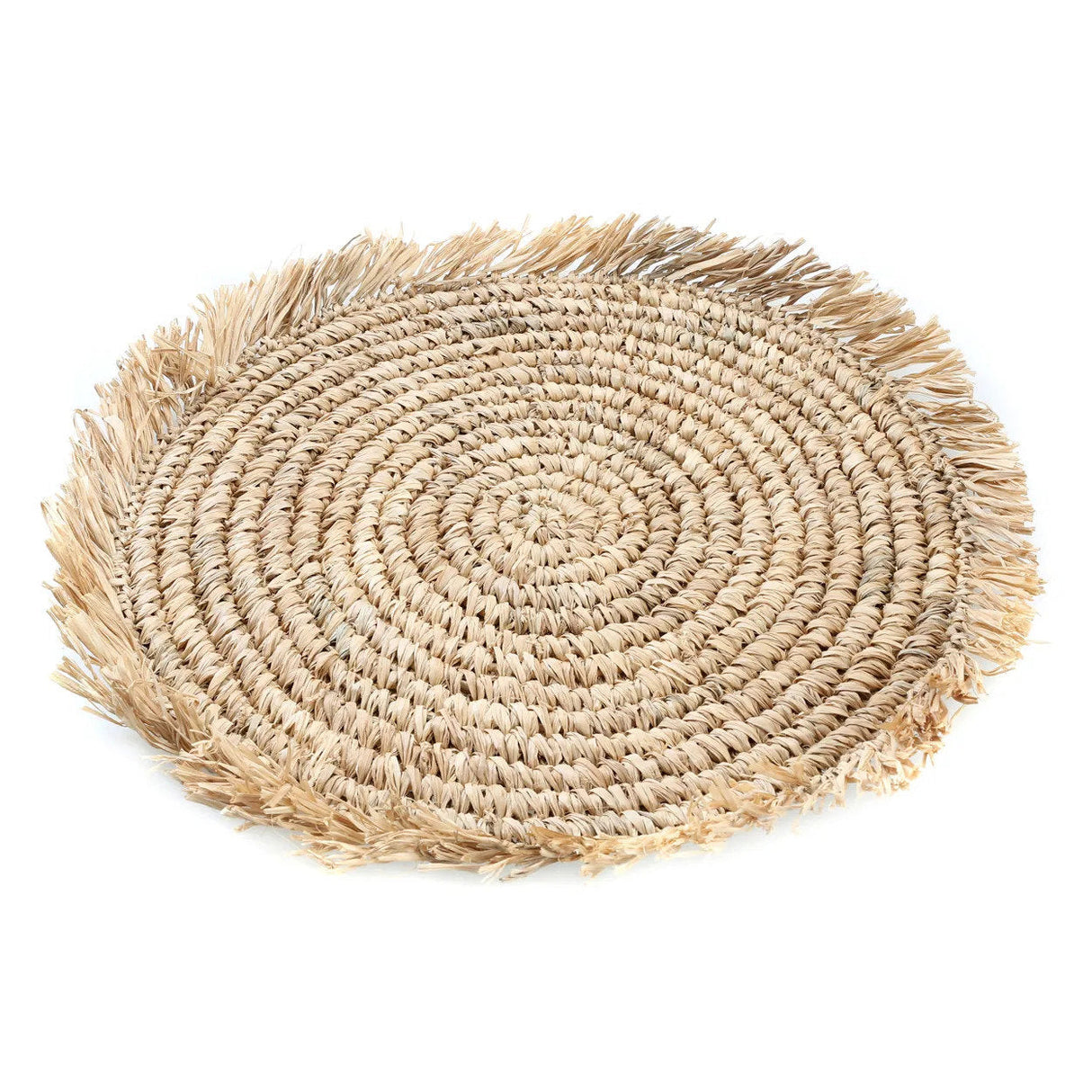 Franje Raffia Placemat Rond (45×45×1) / Bazar Bizar