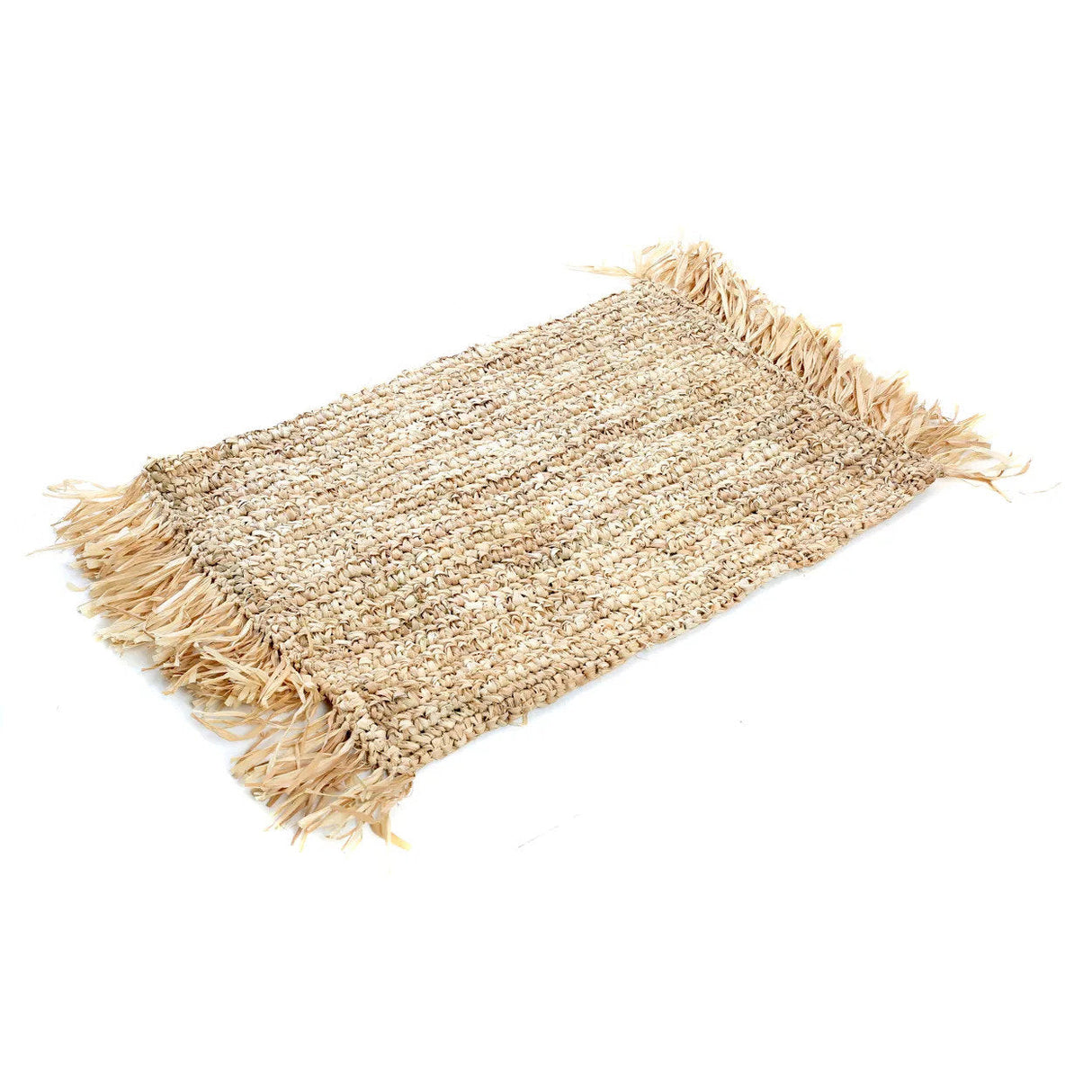 Franje Raffia Placemat Rechthoek (35×60×1) / Bazar Bizar