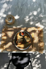 Franje Raffia Placemat Rechthoek (35×60×1) / Bazar Bizar