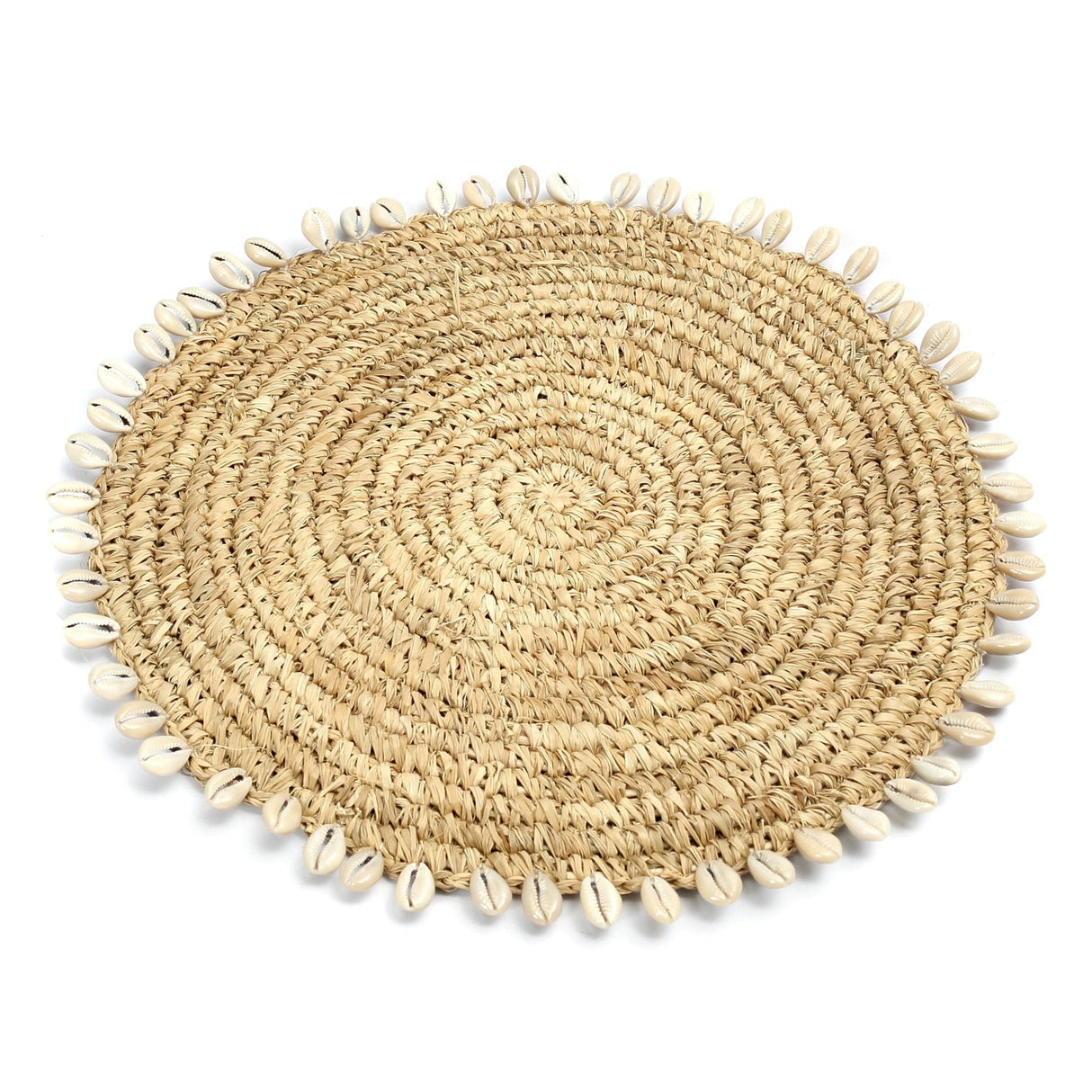 Raffia Schelp Onderzetter (23×23×1) / Bazar Bizar