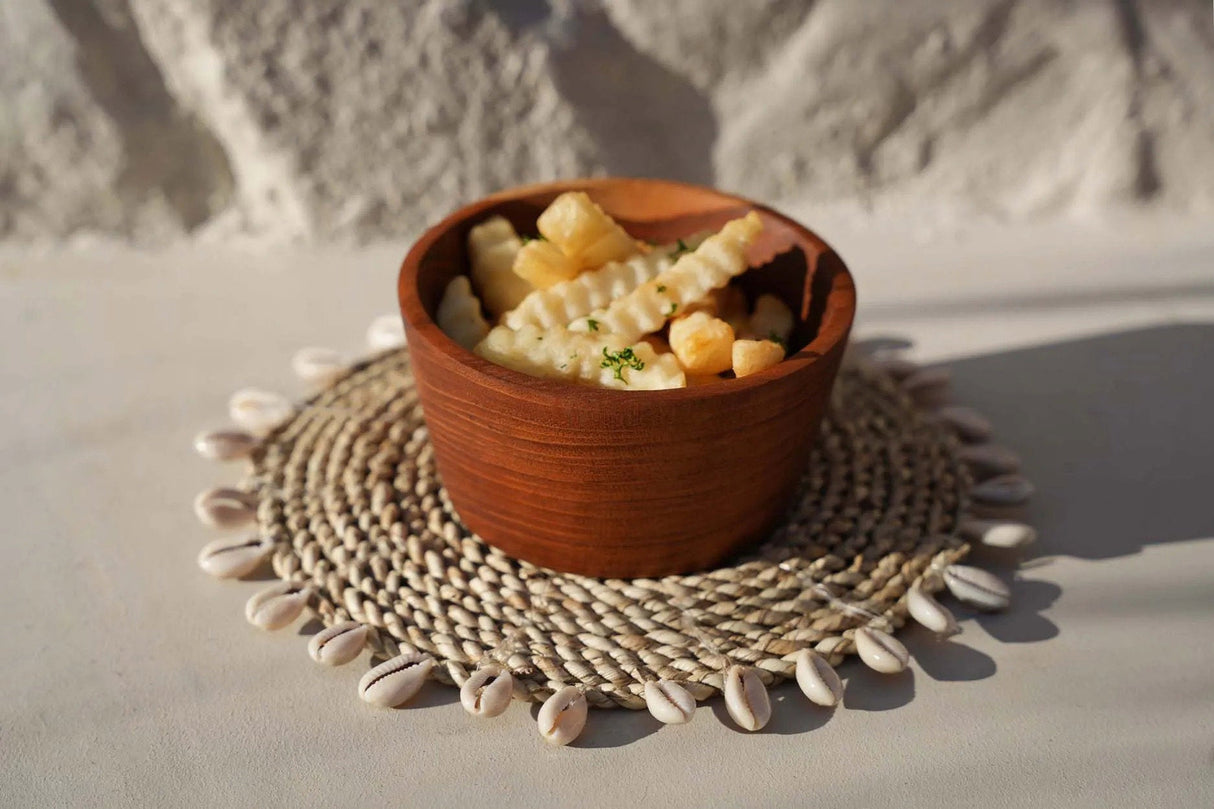 Raffia Schelp Onderzetter (23×23×1) / Bazar Bizar