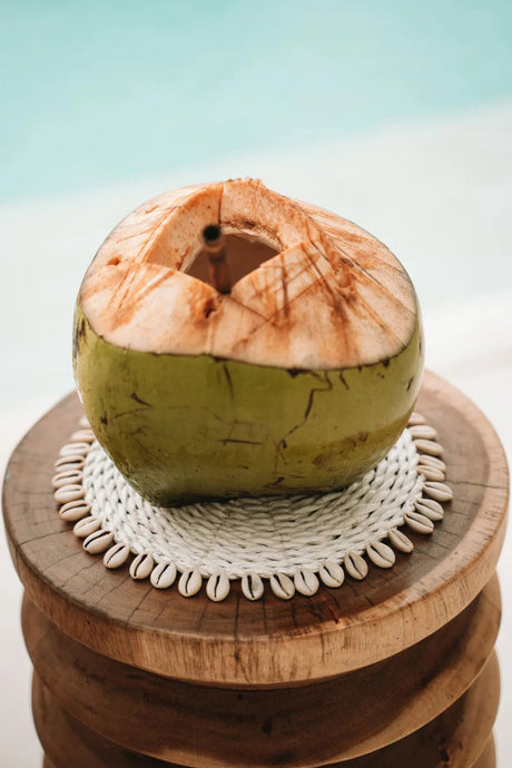 Zeegras Onderzetter met Schelpen (23x23x1) / Bazar Bizar