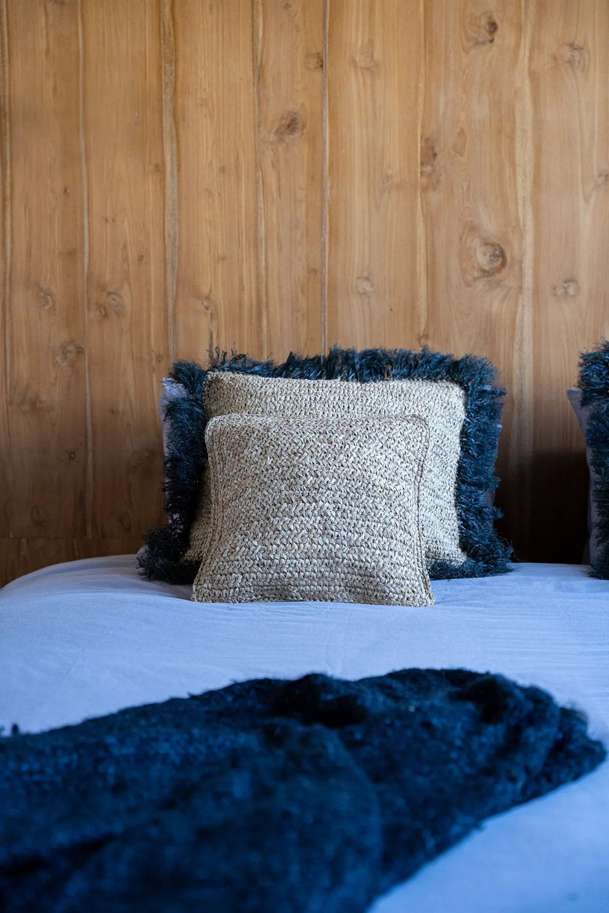 Raffia Flores Kussenhoes (40×40) / Bazar Bizar