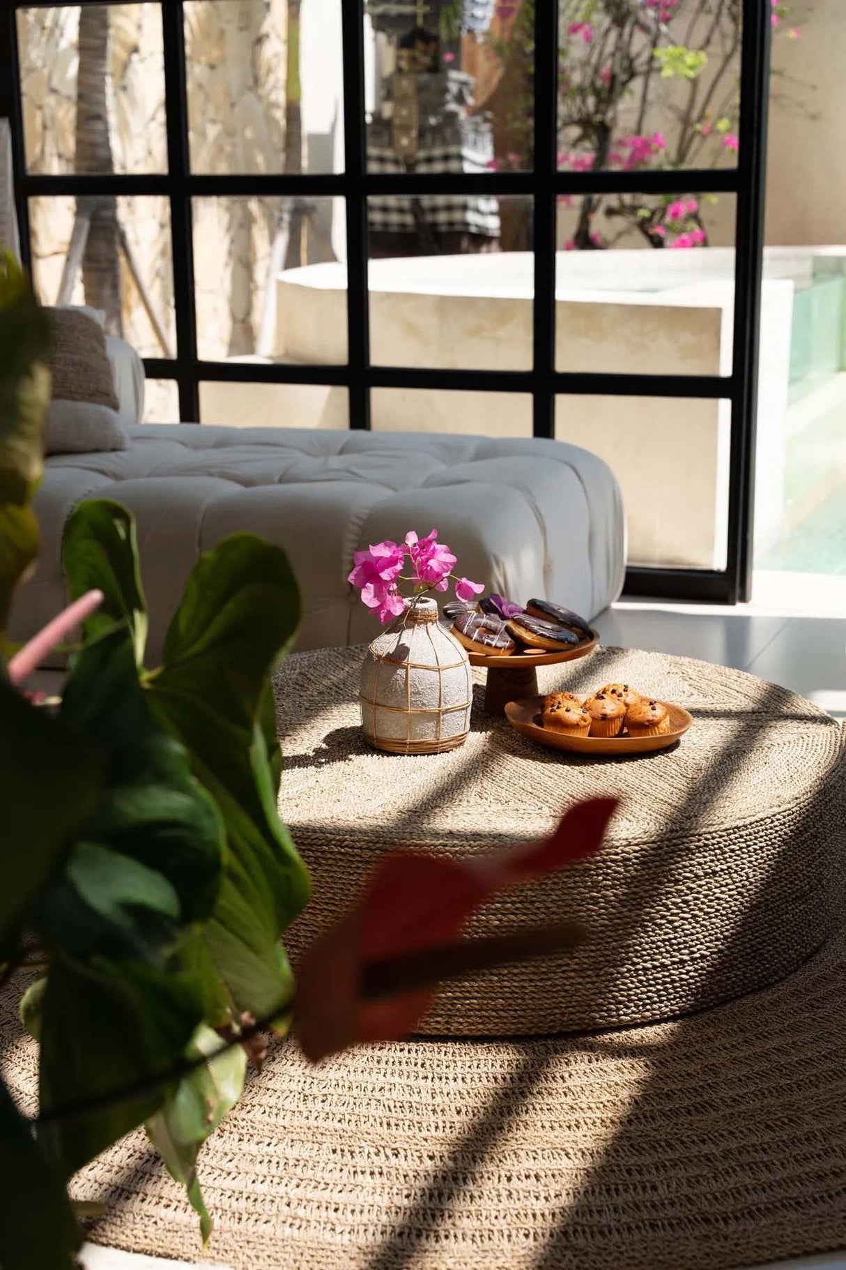 Teakhouten Taartschaal (L) / Bazar Bizar