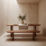 Bullnose Eetkamerbank 220 cm / Raw Materials