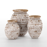 Wooden Decor Vaas – Large / Mojo Boutique