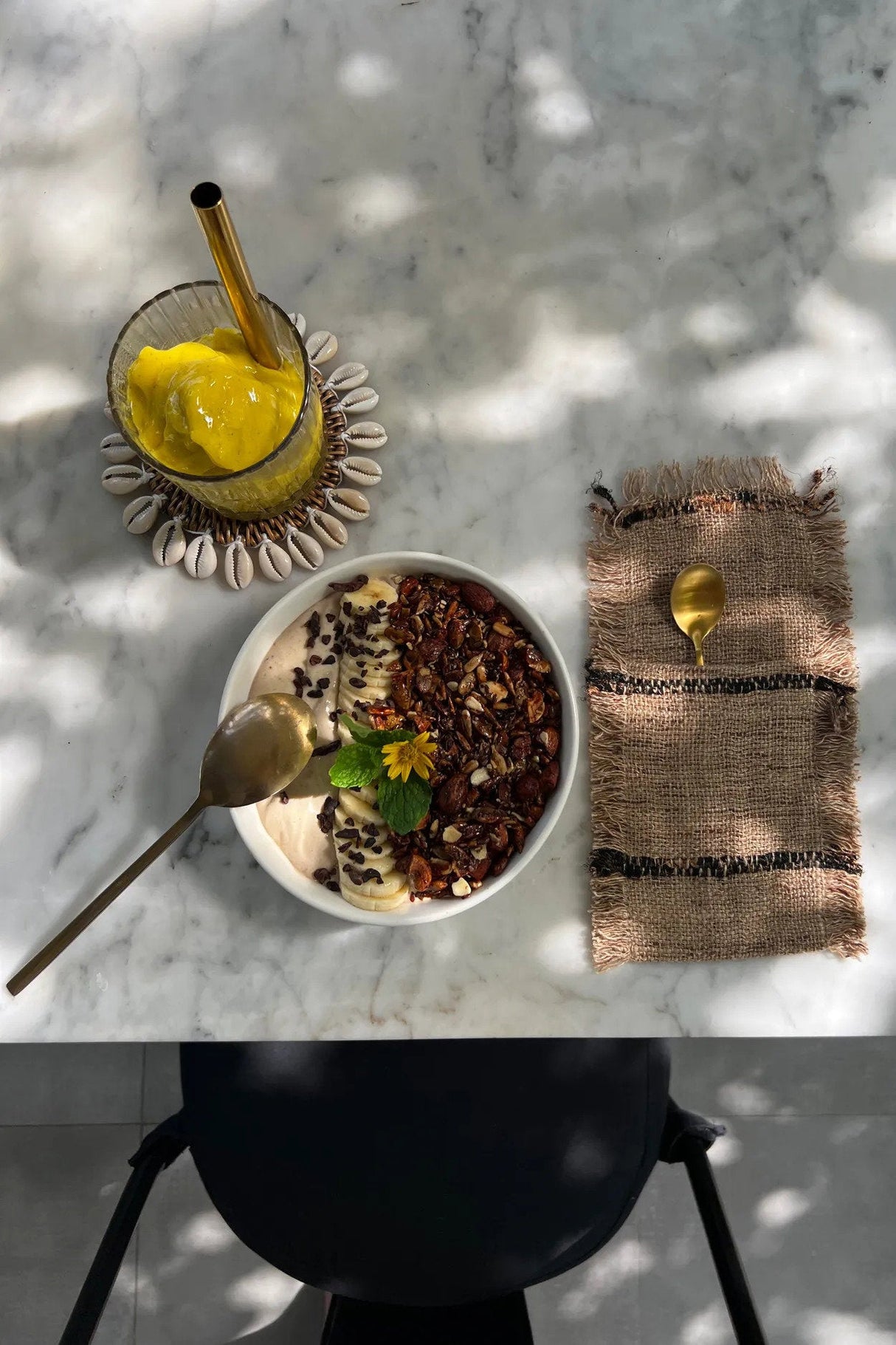 Oh My Gee Bestekhouder Beige Black (Set van 4) / Bazar Bizar