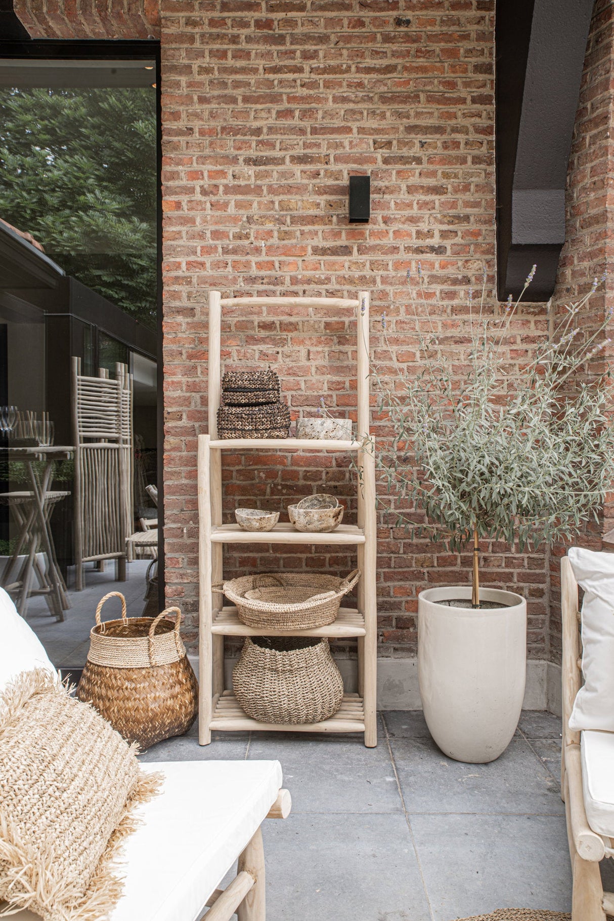 Raffia Mand/Dienblad (S) / Bazar Bizar