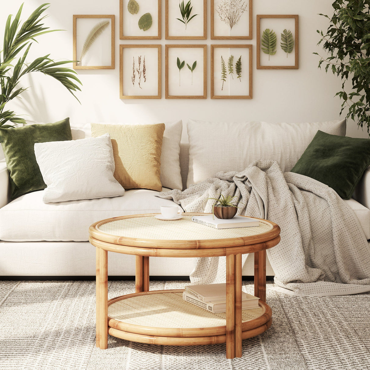 Ronde Rotan Salontafel – Handgemaakt in Bali / Mojo Boutique