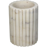 Tumbler Marmer Ribbel Wit/Glans Wit/Glans Zwart (8x8x10cm) - KERSTEN