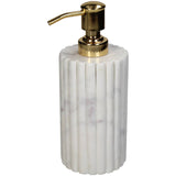 Zeepdispenser Marmer - Ribbel Wit/Glans Wit/ Glans Grijs (8x8x19 cm) - KERSTEN