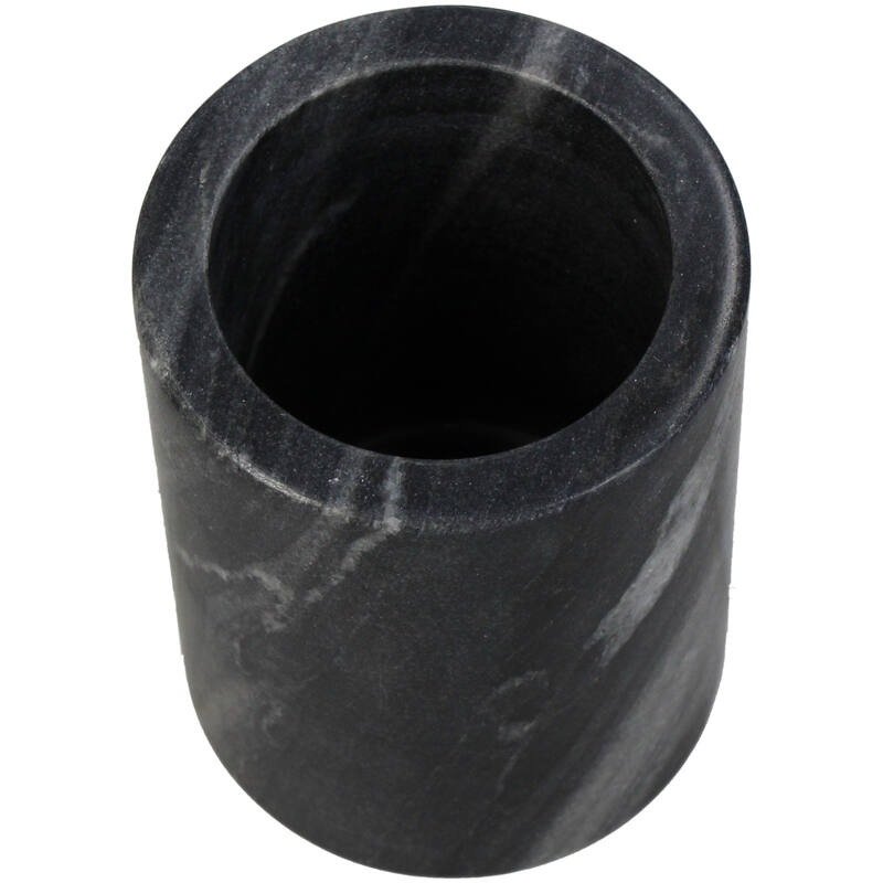 Tumbler Marmer Ribbel Wit/Glans Wit/Glans Zwart (8x8x10cm) - KERSTEN