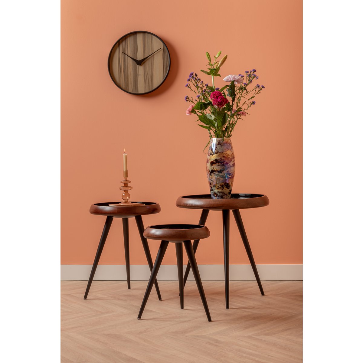 Bijzettafel Tripod Zwart (Set van 3) / Leitmotiv