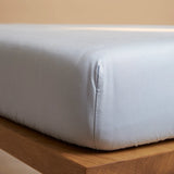 Hoeslaken Satijn Ocean Blue (90×210×30) / Coco & Cici