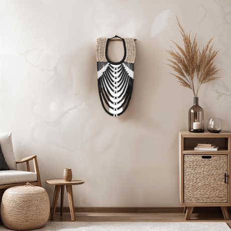 Wanddecoratie Ketting – Cowrie Shells & Hout / Mojo Boutique