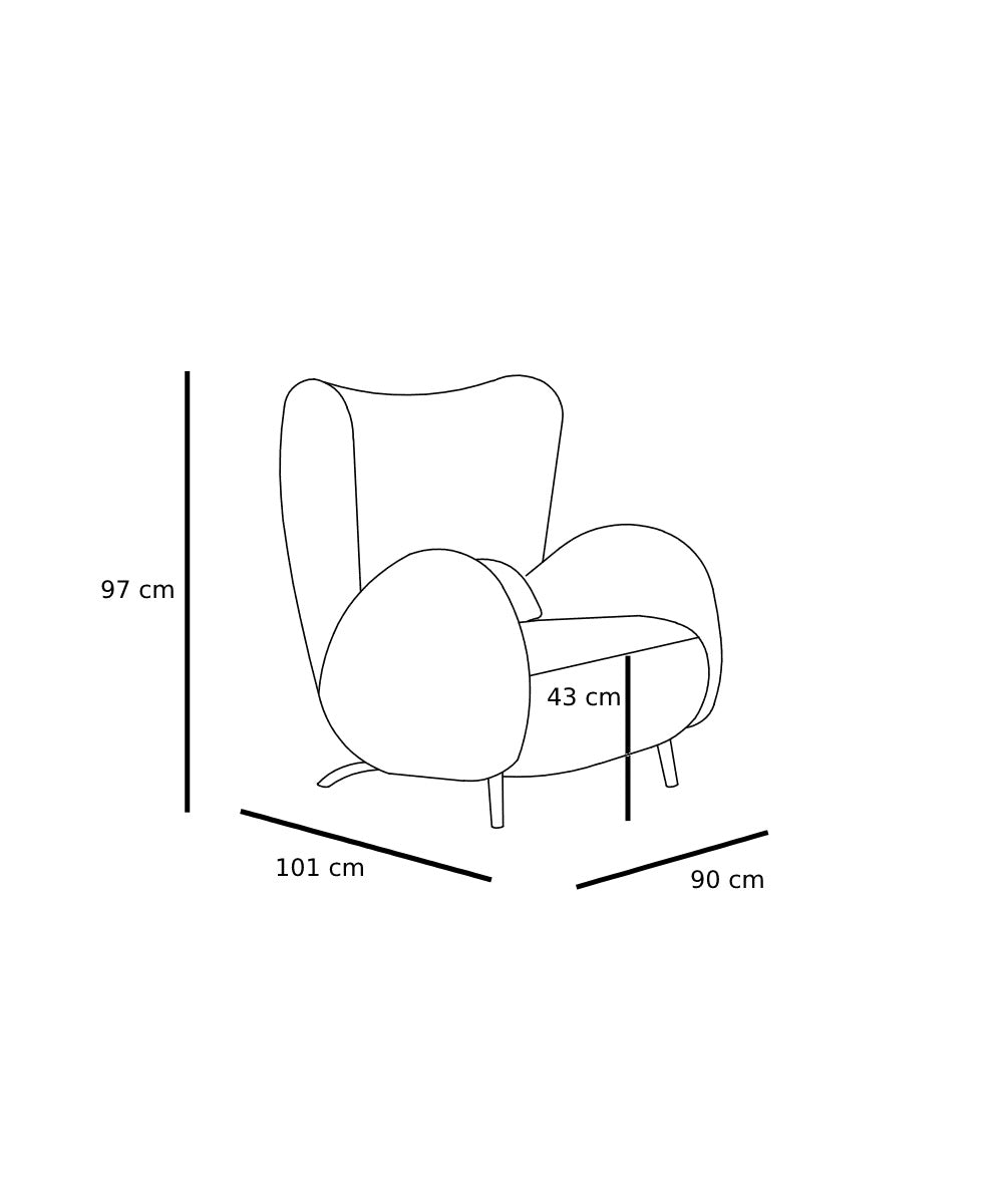 Grote Buffel Fauteuil Ivoor / Njordec