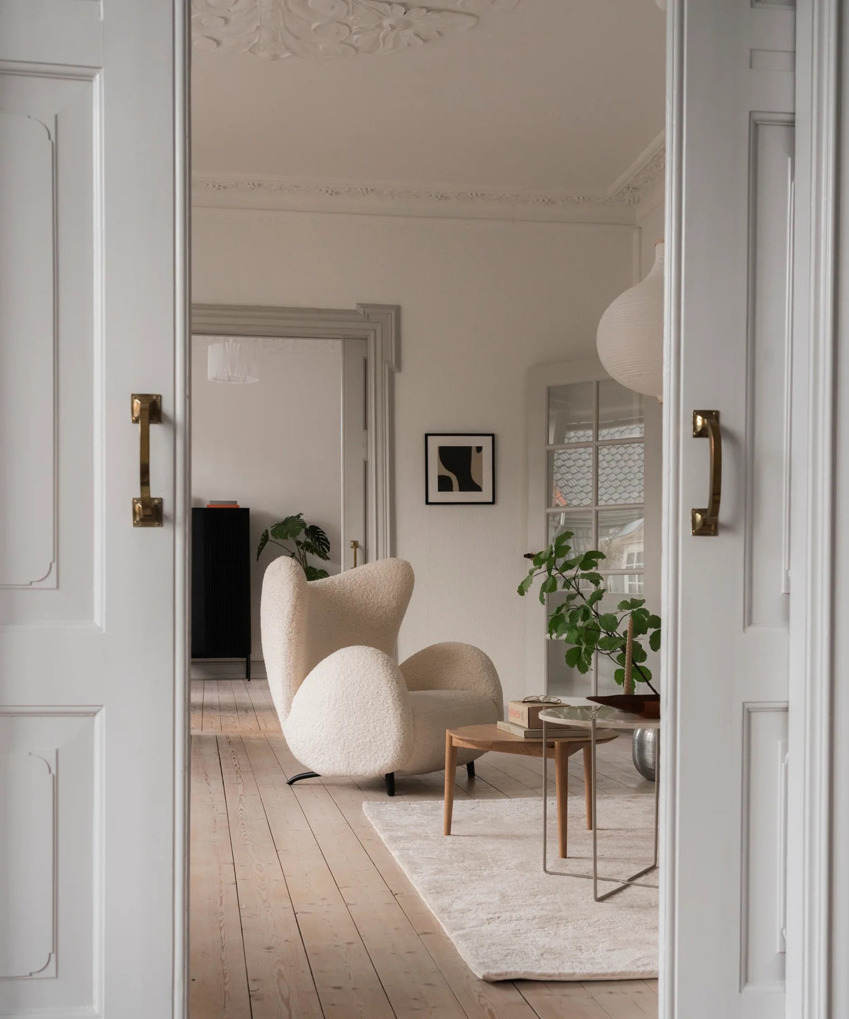 Grote Buffel Fauteuil Wit schaap / Njordec