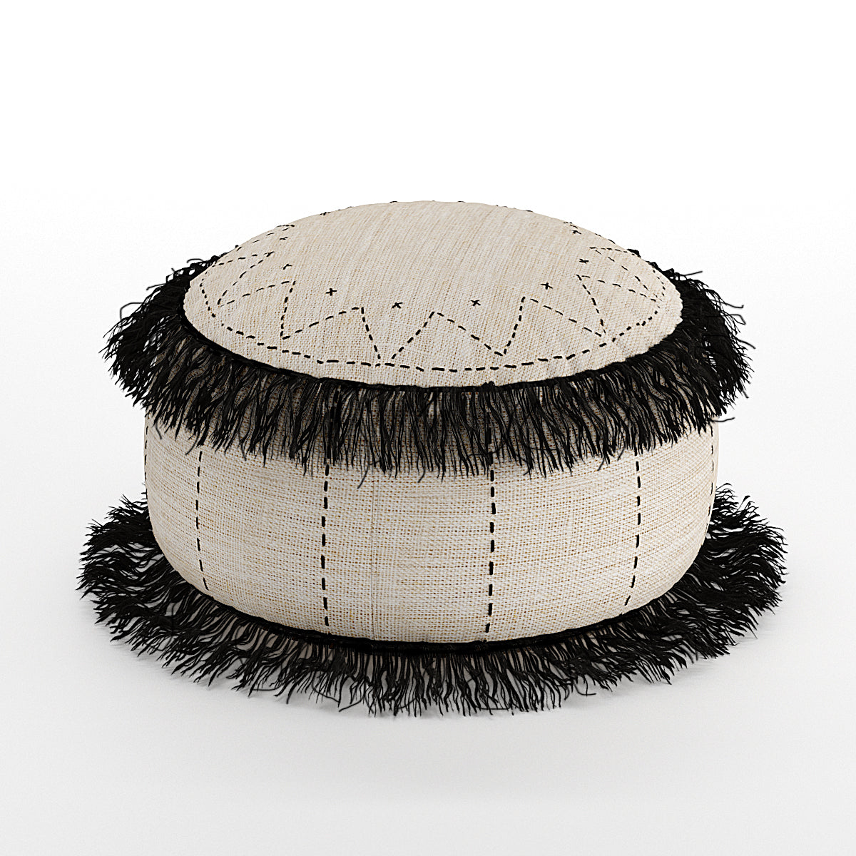 Boho-Pouf im modernen Japandi-Design – Handgefertigt aus natürlicher Baumwolle