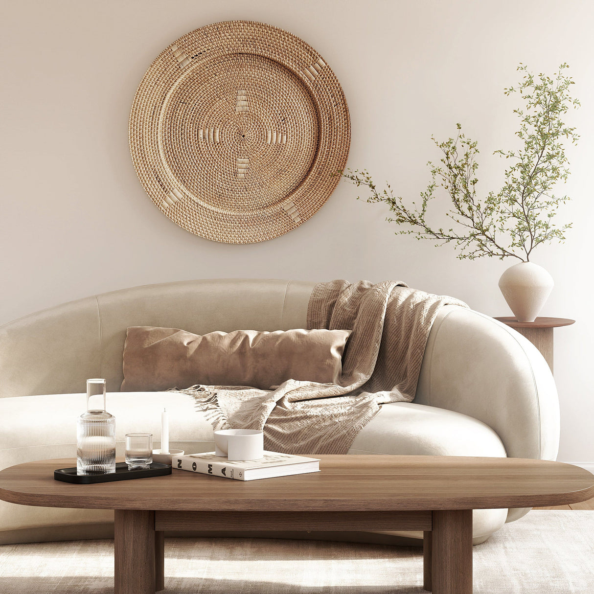 Raffia Wanddecoratie – Boho Japandi / Mojo Boutique