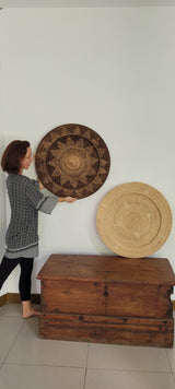 Ronde Raffia Decoratieplaat / Mojo Boutique