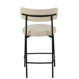 Barstoel Bouclé Wit/Zwart (Set van 2) / J-LINE