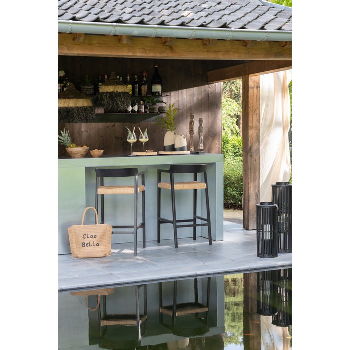 Barstoel Emma Teak Zwart Bruin / J-Line