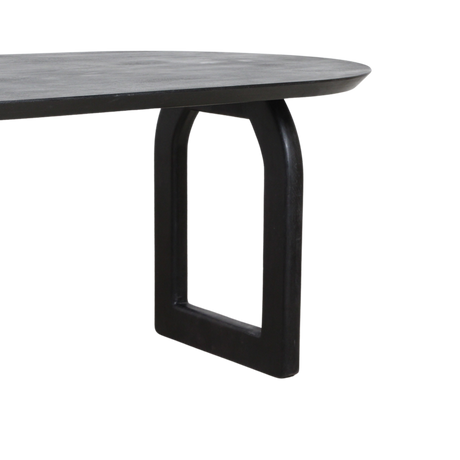 Eettafel Bullnose Mix Base Zwart 180 cm / Raw Materials