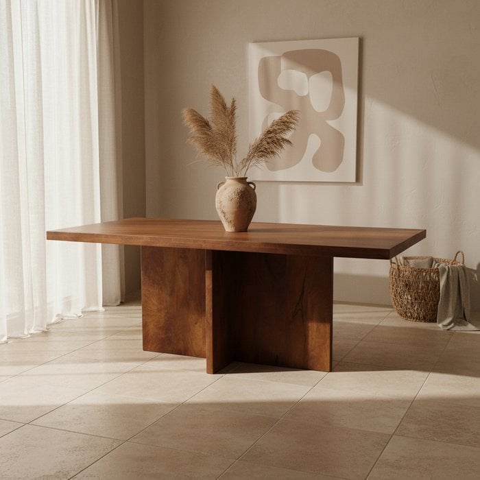 Eettafel Bullnose Greek Cross Mangohout 240 cm / Raw Materials