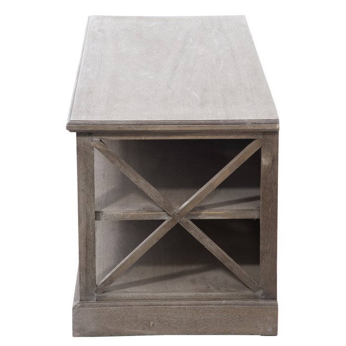 TV Kast + 2 Manden – Grijs/Naturel Hout / J-Line