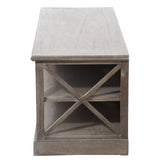 TV Kast + 2 Manden – Grijs/Naturel Hout / J-Line