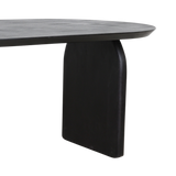 Eettafel Bullnose Closed Base Zwart 240 cm / Raw Materials